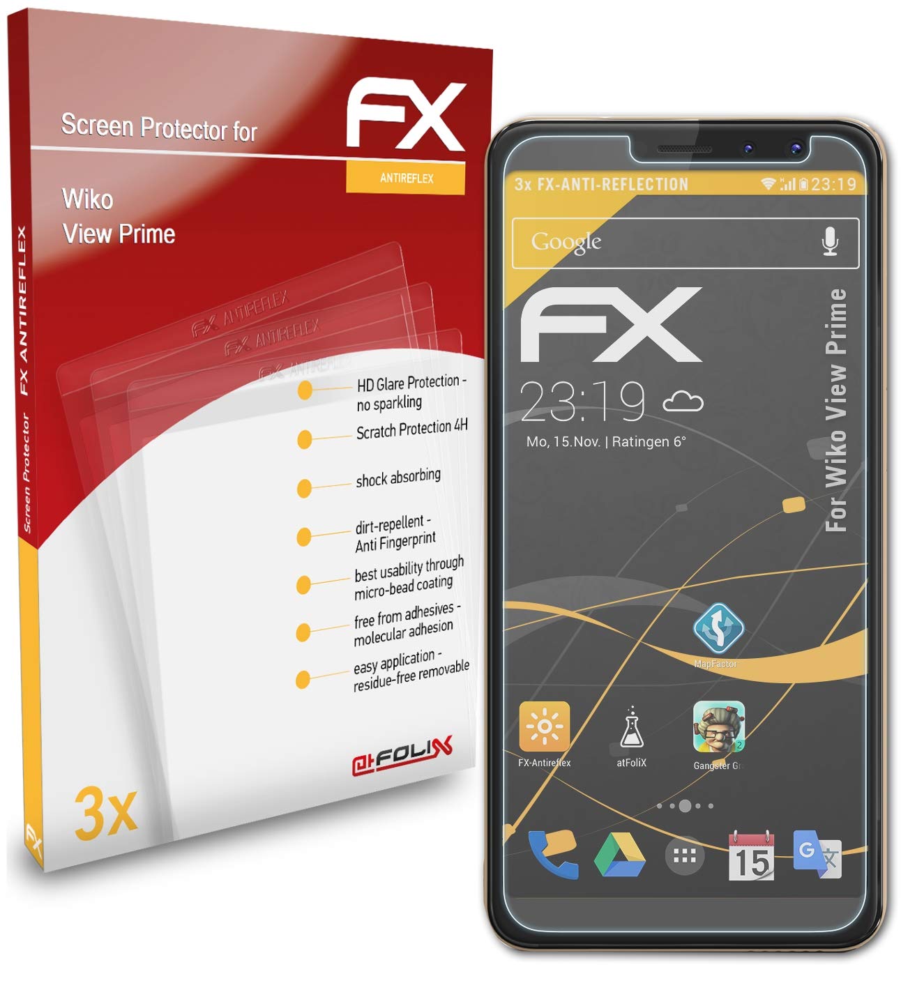 Premium Anti-Glare & Shock-Absorbing Screen Protector for Wiko View Prime - 3-Pack HD Clear Film for Scratch Protection | Perfect for Work, Travel & Outdoor Use