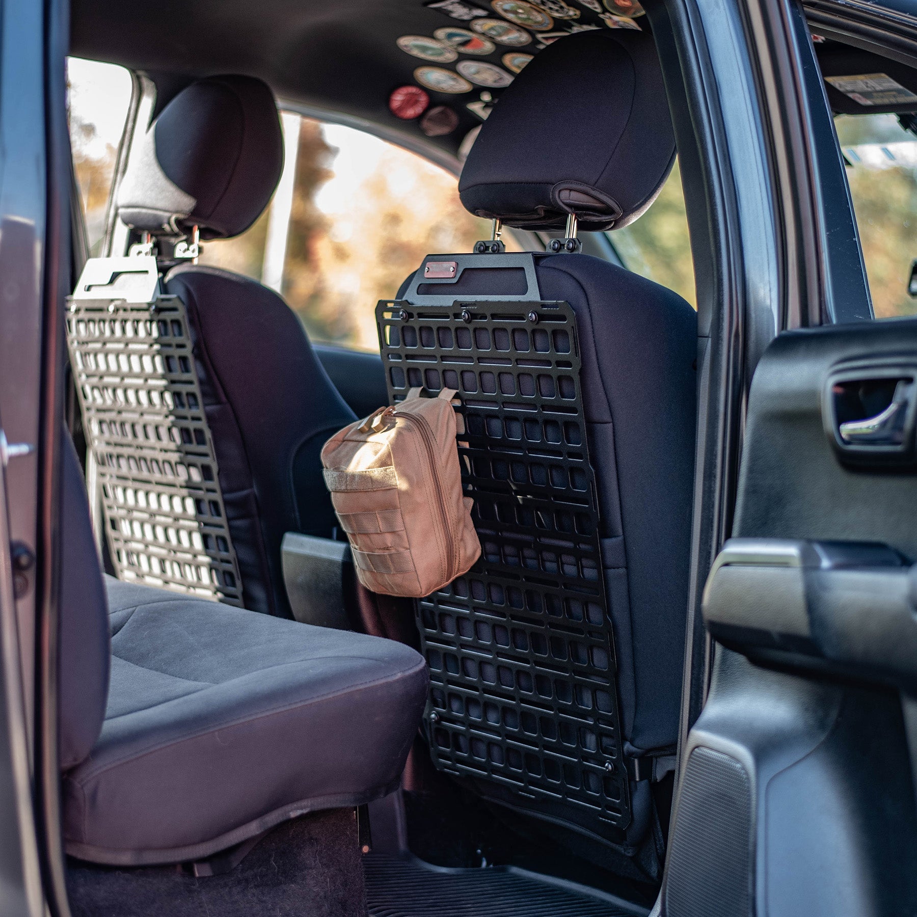 16-23 Toyota Tacoma Seat Back Tech Plate Molle Panel Kit by Builtright Industries - Organize Gear for Off-Road Adventures & Camping Trips