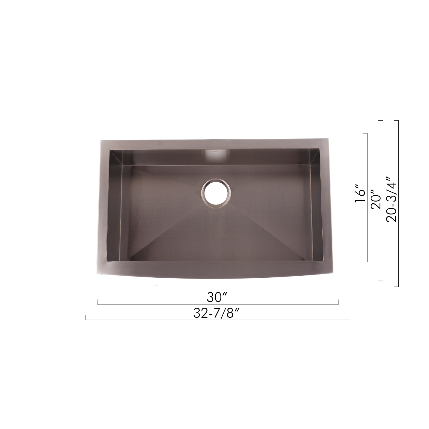 DAX Farmhouse Kitchen Sink 32x20 Inches - 16 Gauge Stainless Steel with Brushed Finish - Undermount or Drop-in Installation - Perfect for Modern Farmhouse & Rustic Kitchen Designs (DAX SQ 3321)
