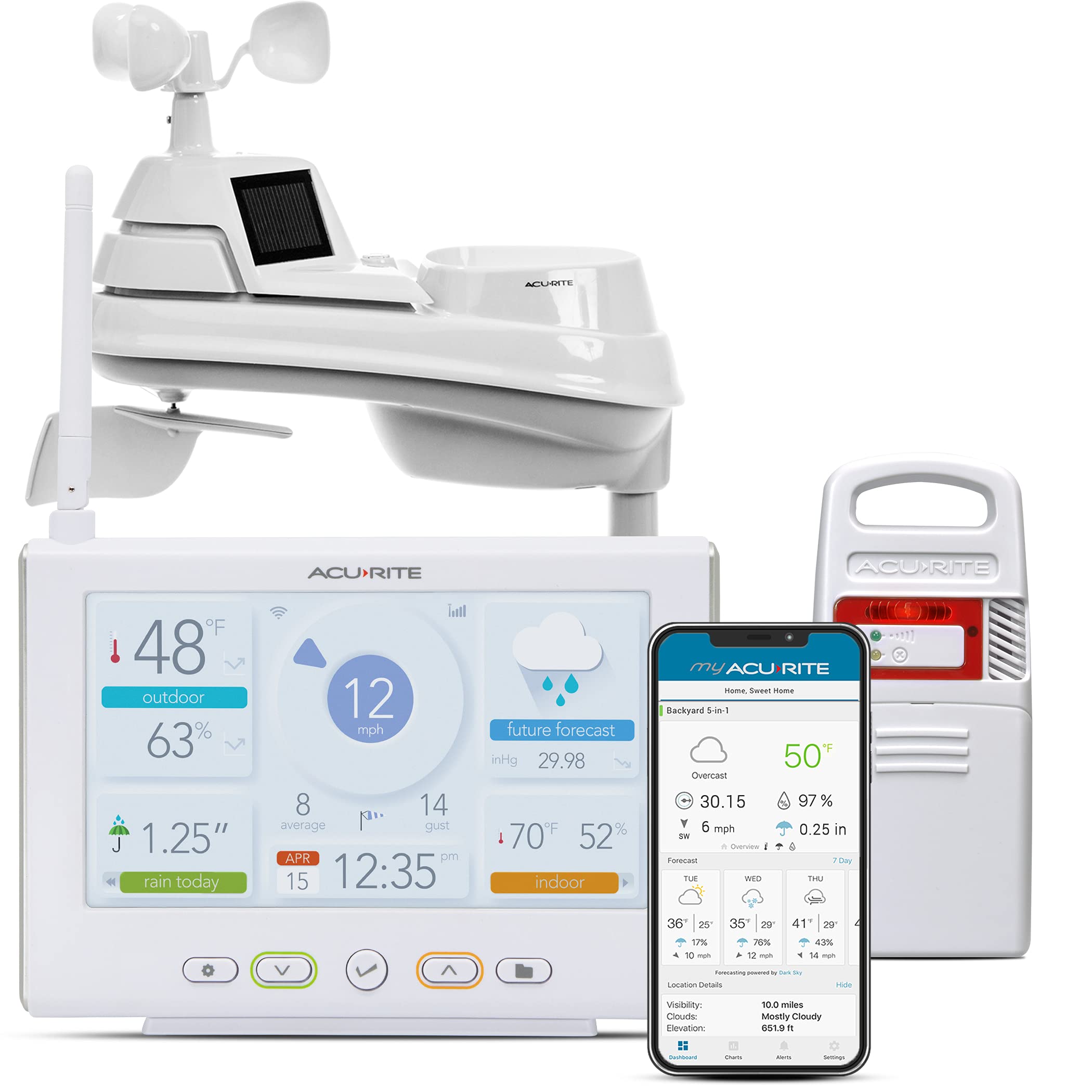 AcuRite Iris Wireless Weather Station Bundle with Remote Battery Pack - Accurate Indoor Outdoor Temperature Humidity Monitor for Home, Garden & Travel | Perfect for Weather Enthusiasts & Smart Home Automation