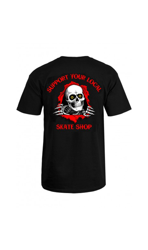 Powell Peralta Support Your Local Skate Shop Men's T-Shirt - Black | Skateboarding Apparel for Casual Wear & Street Style