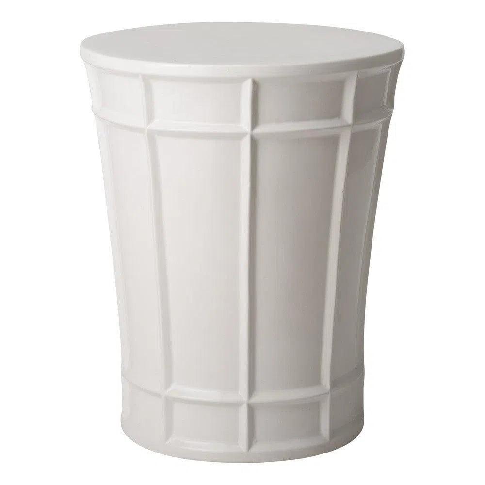 18 Inch Varro Ceramic Garden Stool - Outdoor Patio Decor, Side Table, Plant Stand for Porch, Balcony & Backyard