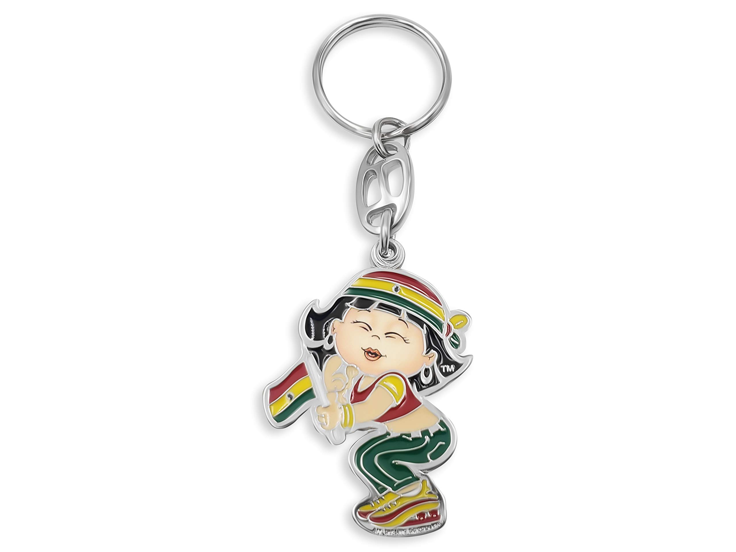Bolivia Flag Keychain for Girls - Small White Patriotic Keyring - Perfect for Backpacks, Gifts & Travel Accessories