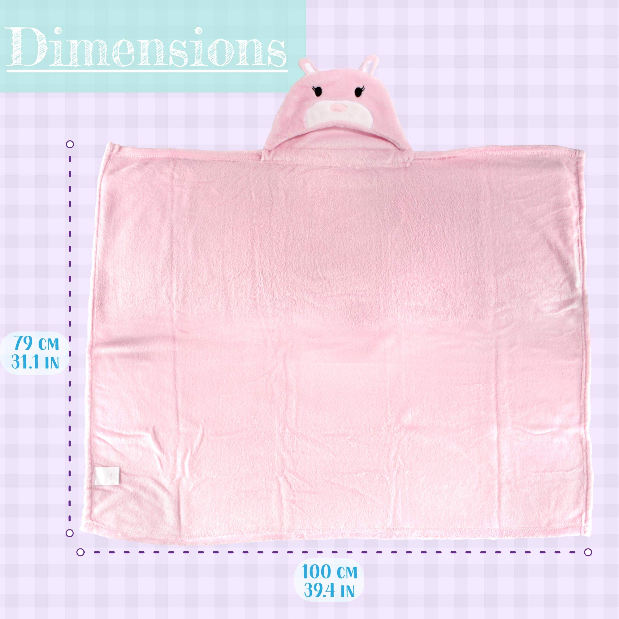 BambooMN Super Soft Hooded Baby Bath Animal Towels - Cute Nursery Essentials for Newborn to Toddler - Unisex Hooded Towel for Girls & Boys - Perfect for Bath Time, Swimming, and Photo Shoots