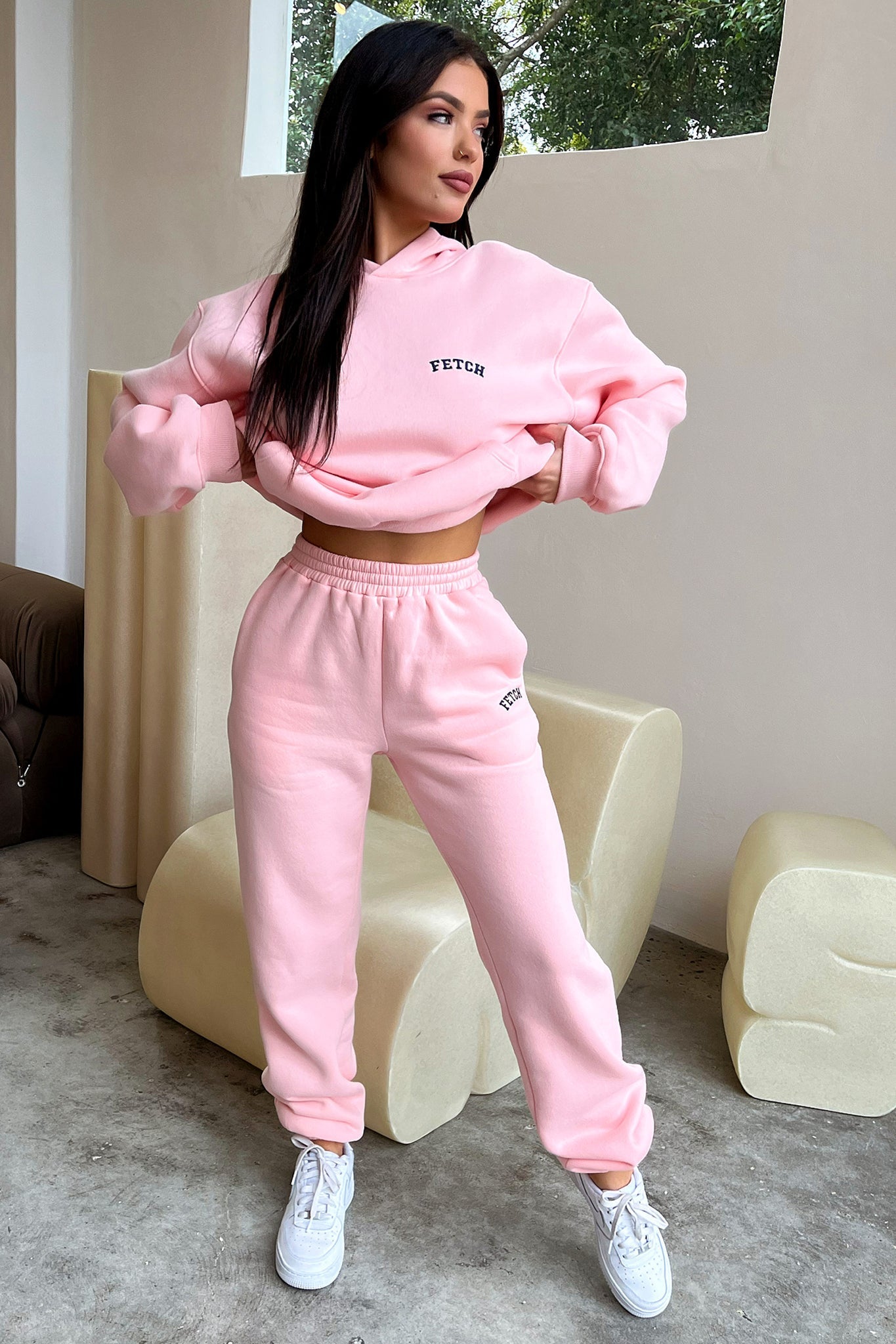 Fetch University Trackies - Soft Pink Joggers for Women, Comfortable Lounge Pants, Casual Athletic Wear for Yoga, Running & College Campus Life