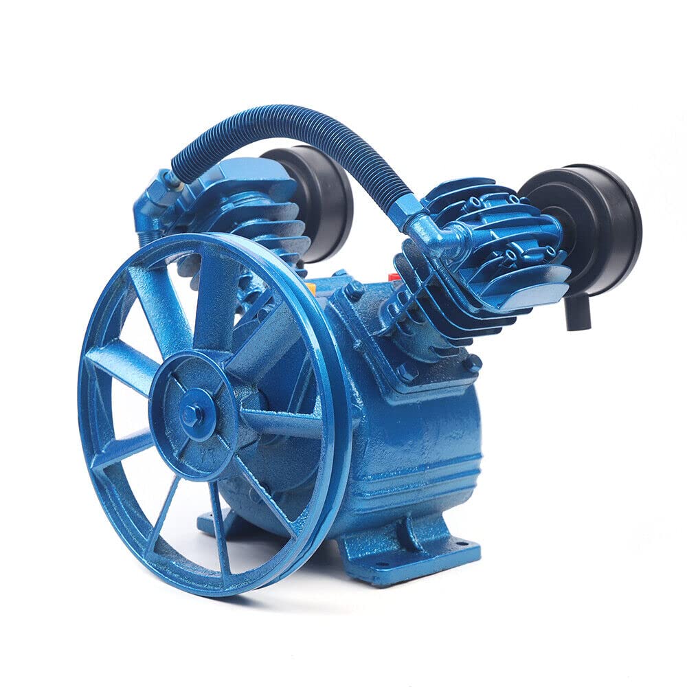 6CFM 2HP V-Twin Cylinder Air Compressor Pump Motor - Cast Iron Construction, 115 PSI - Ideal for Automotive Shops, Woodworking & DIY Projects