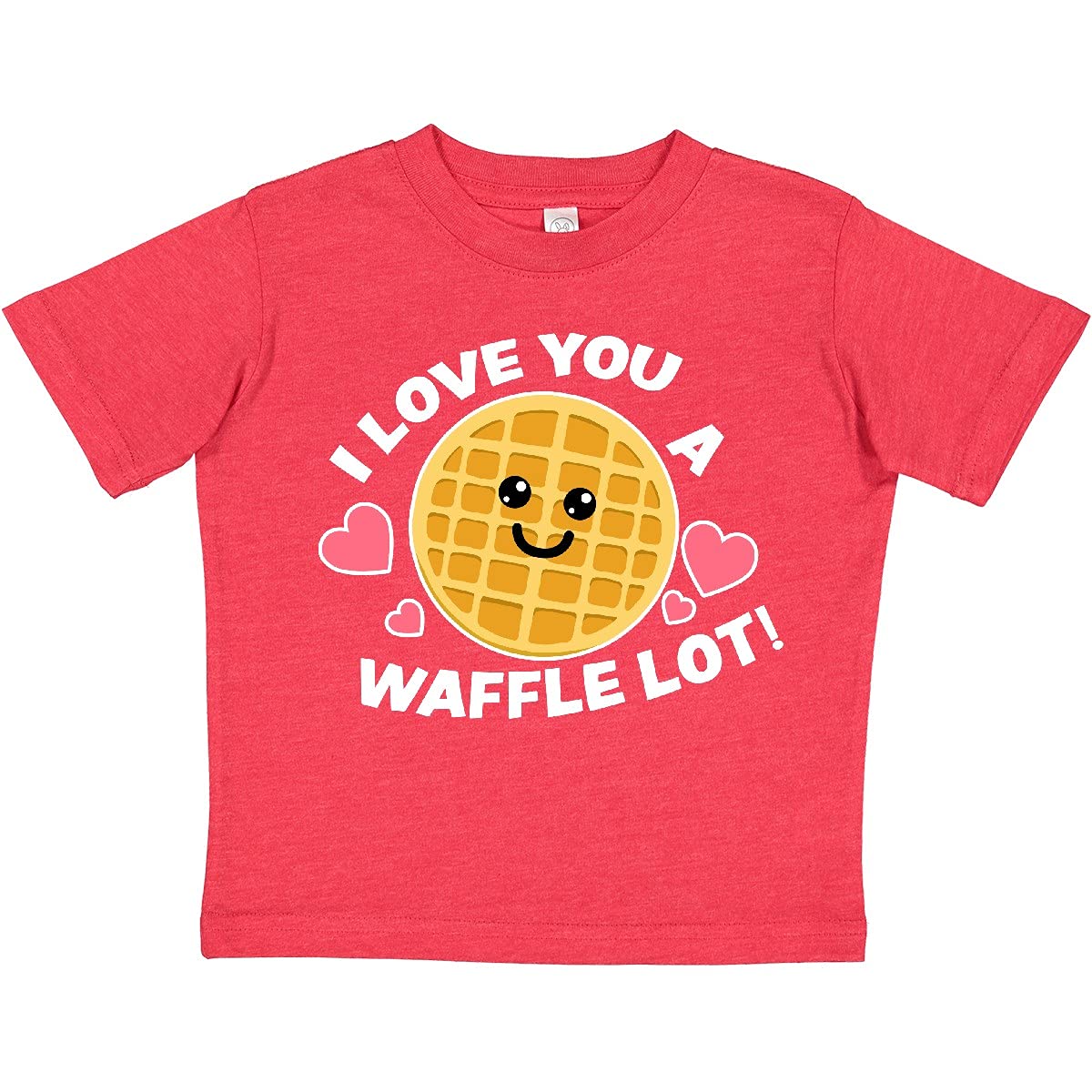 Inktastic 'I Love You a Waffle Lot' Cute Happy Waffle Toddler T-Shirt - Adorable Breakfast Themed Kids Shirt for Family Outings & Playdates