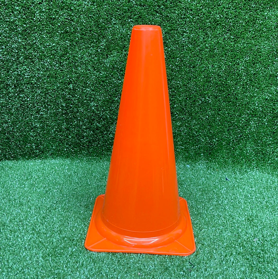 12 Inch Bright Orange Sports Cones (Pack of 10) - High Visibility Boundary Markers for Cricket, Soccer, Football, Training & Outdoor Activities - Durable PVC Safety Cones for Field Marking, Parking, Construction & Events