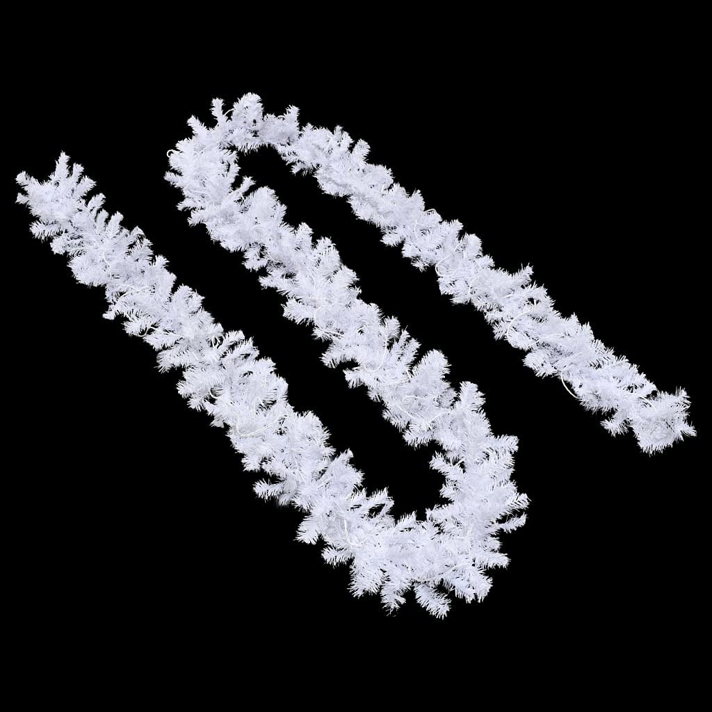 Christmas Garland with LED Lights White 16 ft PVC - Perfect for Holiday Decor, Fireplace Mantel, Staircase & Window Trim