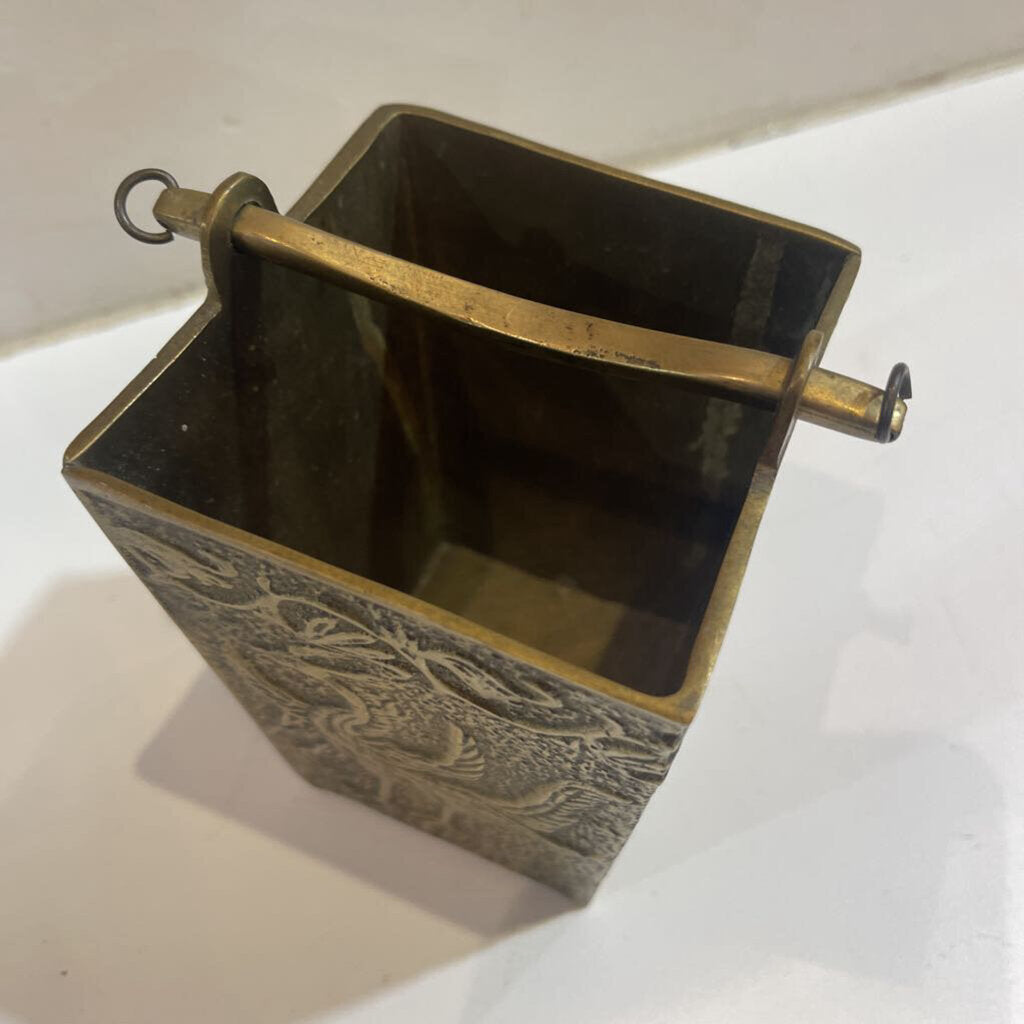 Handcrafted Asian Brass Vase with Handle - Elegant Home Decor Gift (4