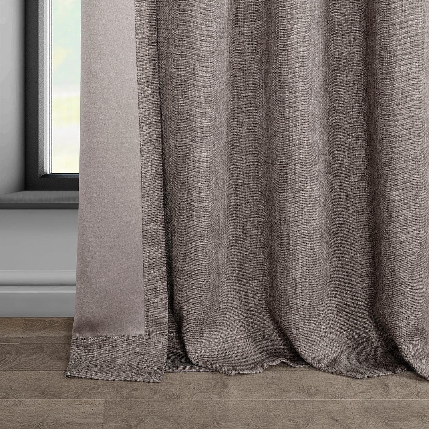 Luxury Mink Grommet Textured Faux Linen Blackout Curtains for Bedroom & Living Room - Noise Reducing Thermal Insulated Window Drapes for Home Decor