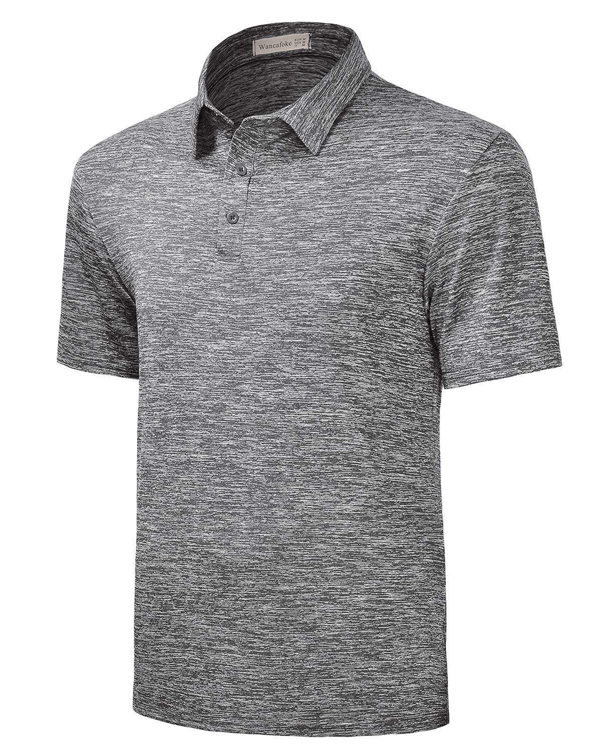 Wancafoke Men's Short Sleeve Polo Shirt - Moisture Wicking Golf Shirt with Collar - Breathable & Comfortable Casual Wear for Golf, Office & Outdoor Activities