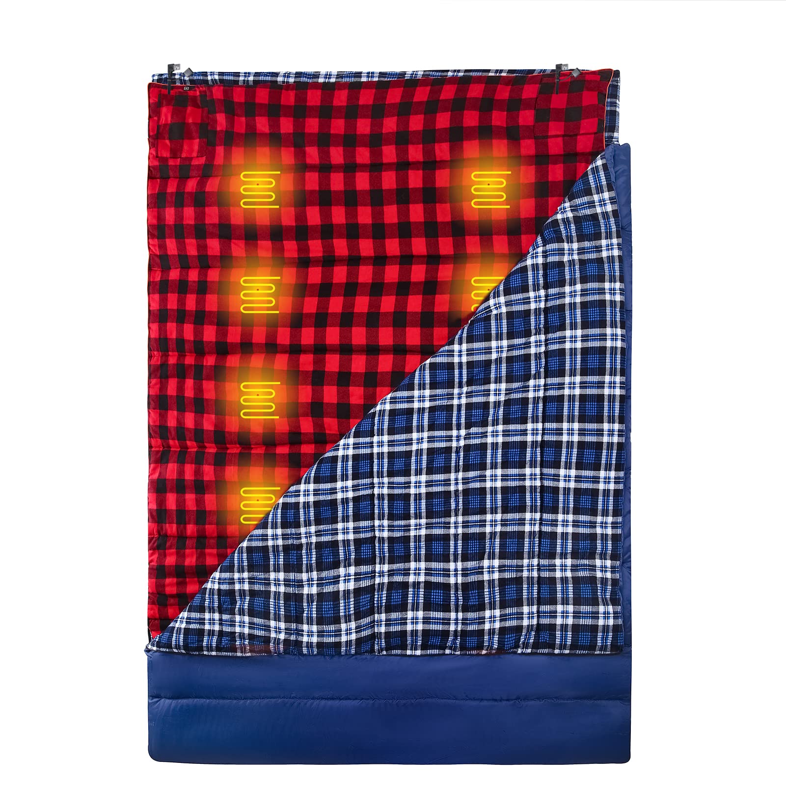 Electric Heated Sleeping Bag Pad & Liner - 5-Zone Heating System | USB Powered (Works with Power Banks & USB Chargers) | Portable & Compact for Camping, Hiking, Winter Outdoor Adventures