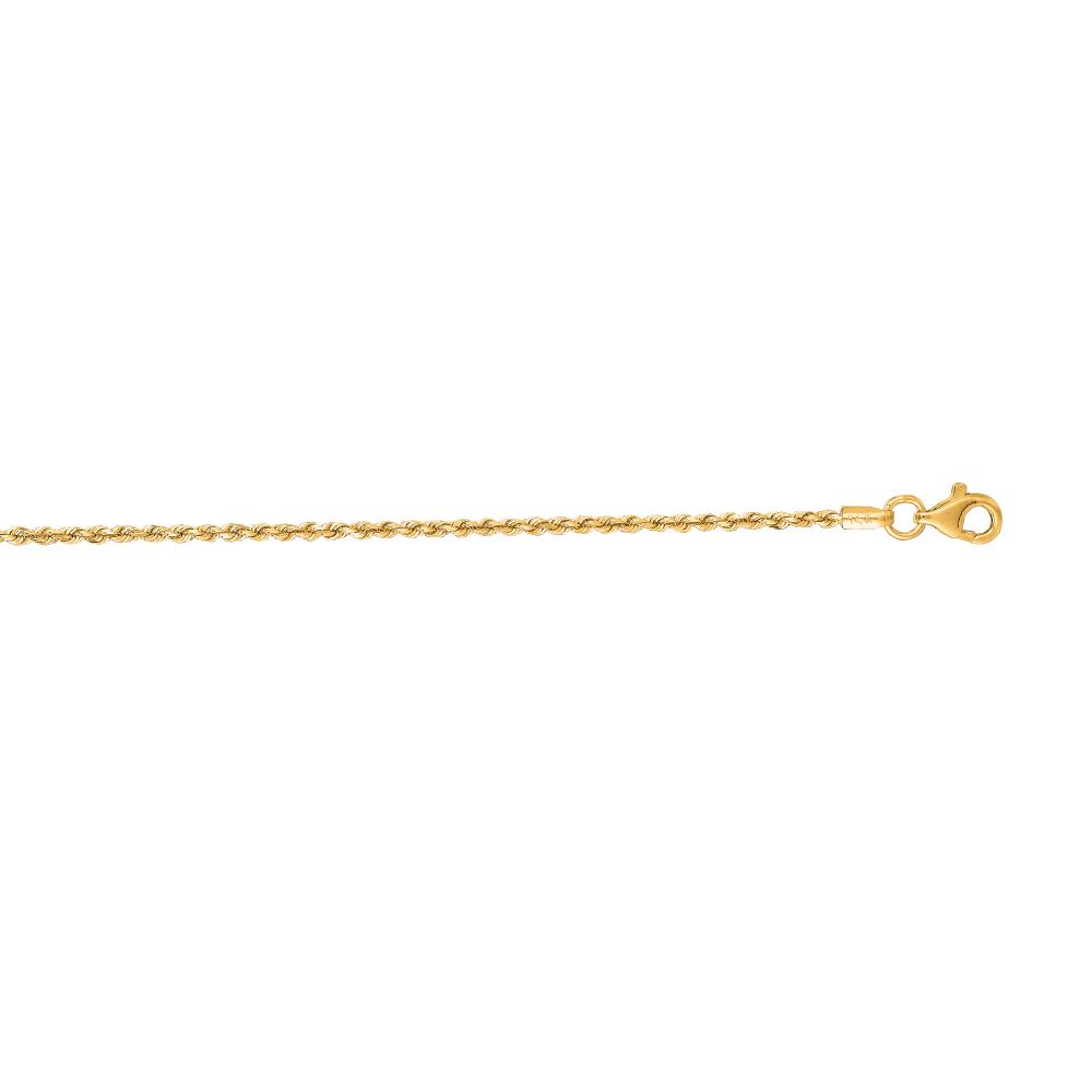 14K Gold 1.6mm Royal Rope Chain Necklace for Women - Elegant Layering Jewelry for Everyday Wear & Special Occasions