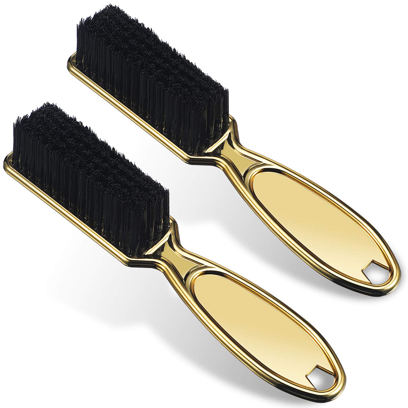 Patelai 2 Pack Professional Barber Blade Cleaning Brush - Clipper & Trimmer Cleaning Tool for Fades, Tapers, Manicure & Salon Use | Durable Nail Cleaner & Styling Brush (Gold) | Perfect for Barbershops, Home Grooming & Hair Clipper Maintenance