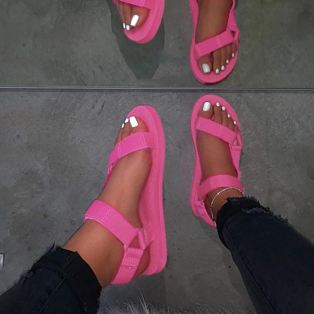 Women's Wide Width Wedge Sandals with Ankle Buckle - 2020 Fashion Summer Beach Sandals, Open Toe Espadrille Platform Shoes for Casual Outings & Vacation Wear