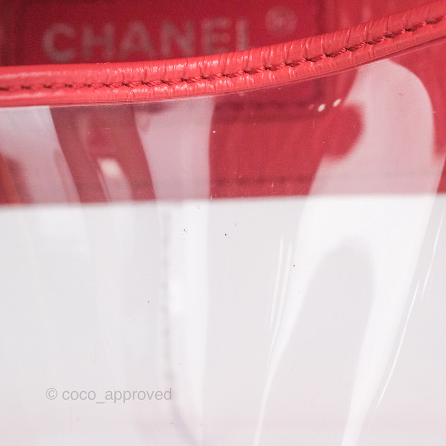 Chanel Aquarium PVC Coral Pink Crumpled Calfskin Silver Hardware Handbag - Luxury Designer Crossbody Bag for Women, Perfect for Evening Parties & Date Nights
