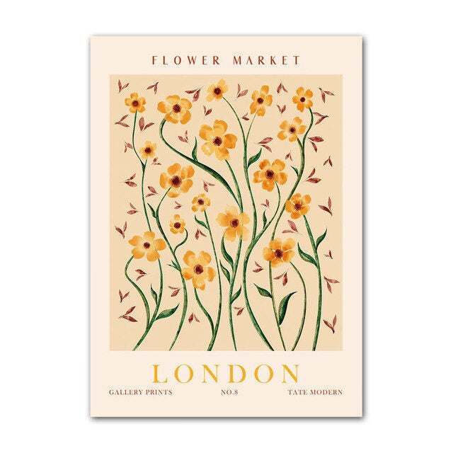 Vibrant Flower Art Canvas Posters - Modern Wall Decor for Living Room, Bedroom & Office - Perfect for Home & Office Decoration