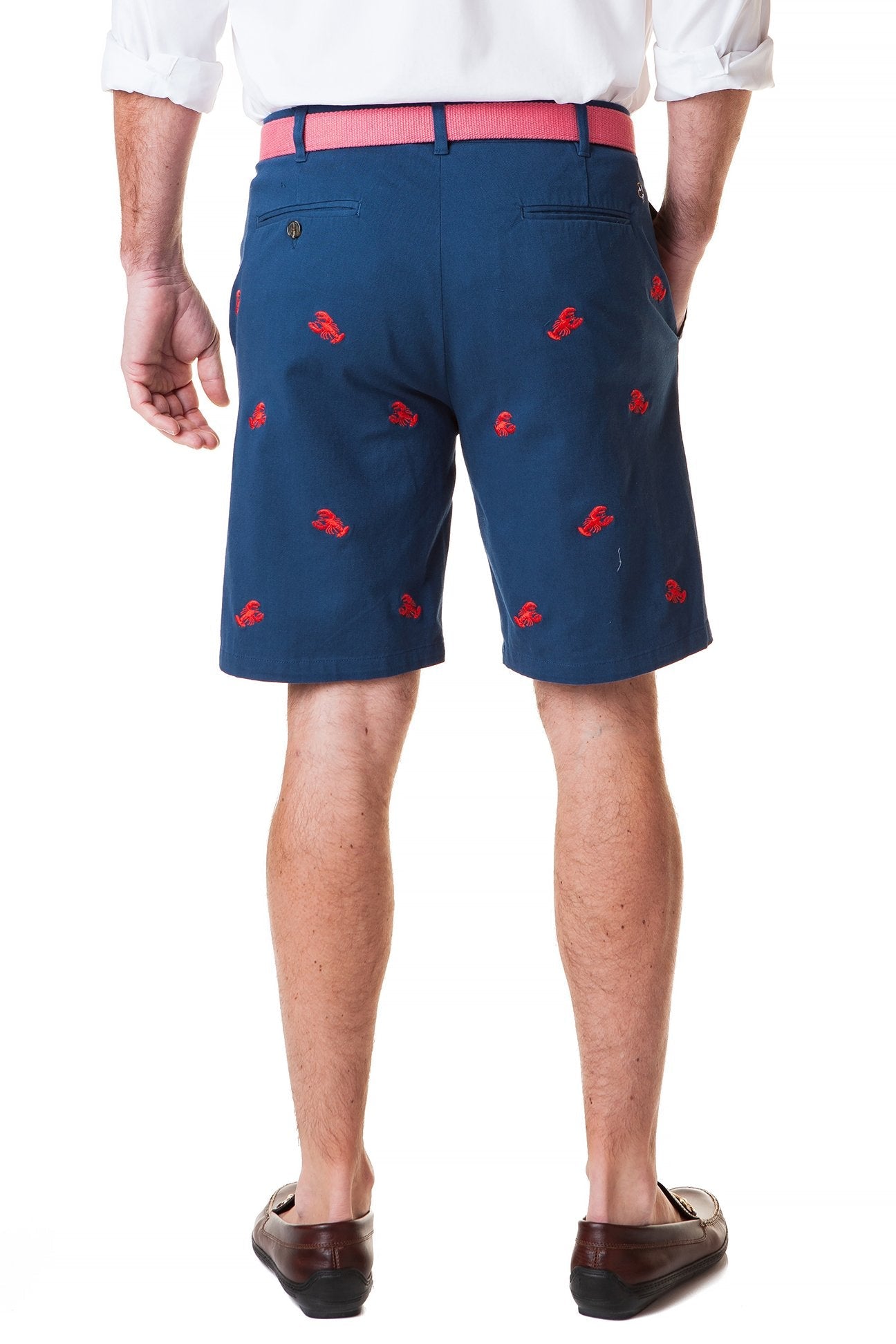 Cisco Short Stretch Twill Nantucket Navy With Lobster - Comfortable Casual Men's Pants for Work, Travel & Outdoor Activities