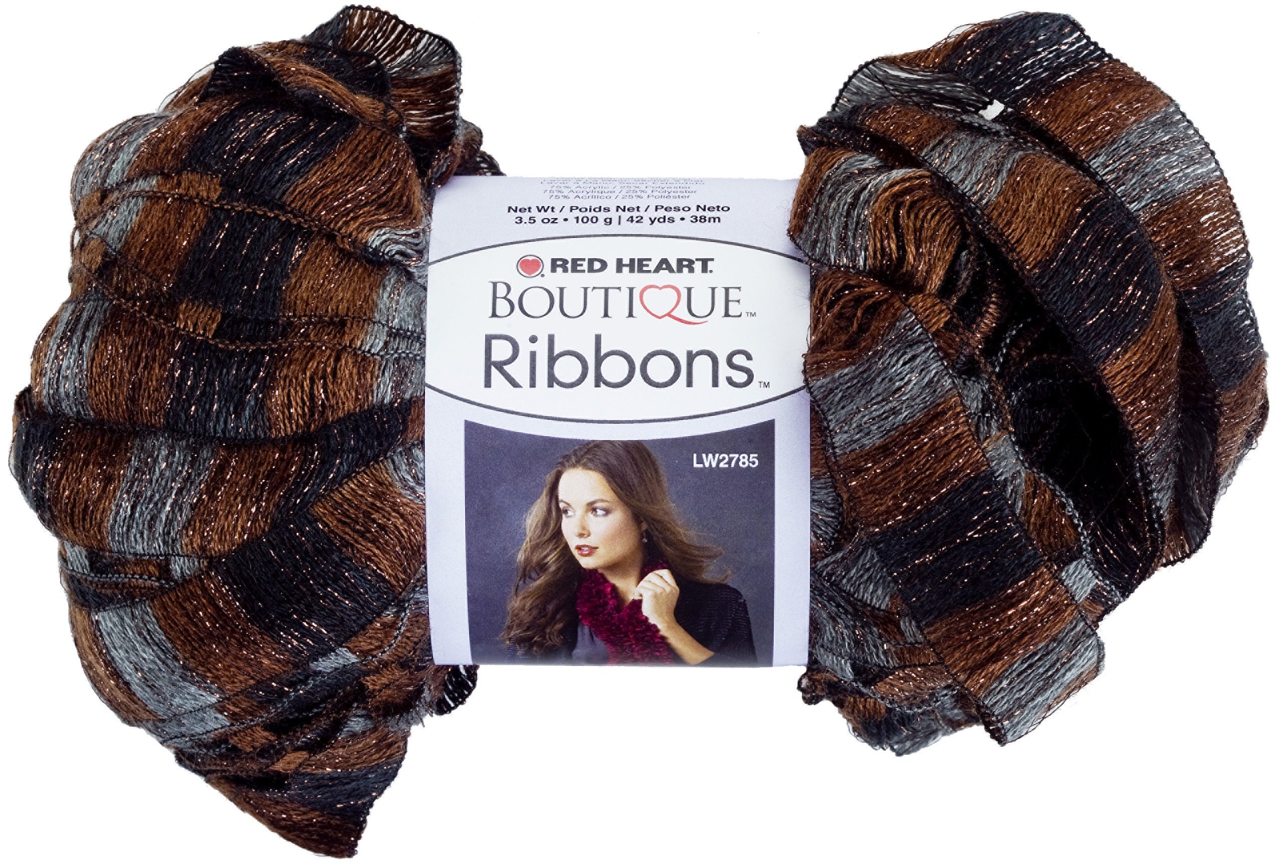 RED HEART Boutique Ribbons Yarn - Marble Color | Premium Knitting & Crochet Yarn for DIY Crafts, Scarf Making, and Home Decor Projects