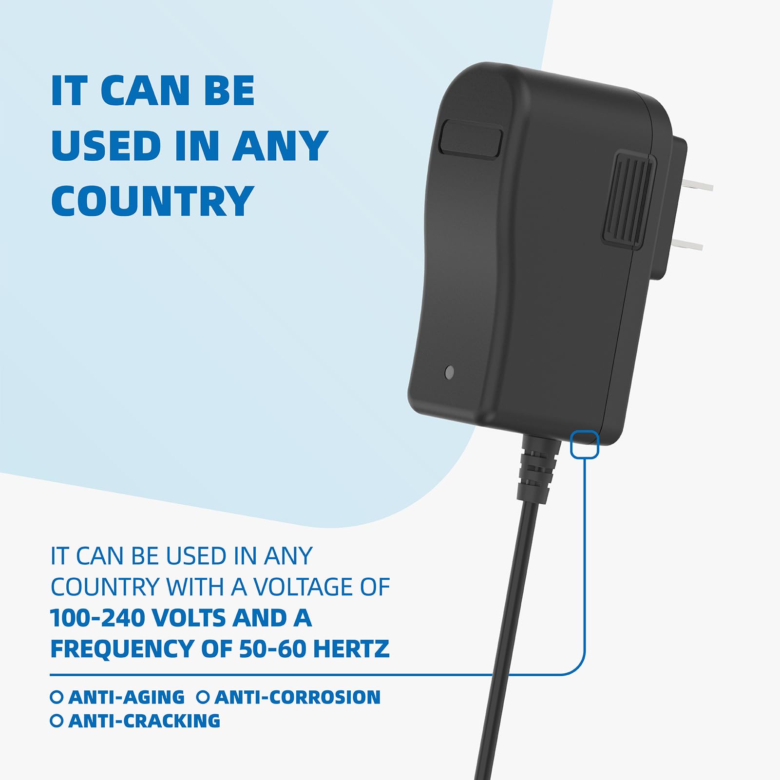 6V AC Power Adapter for iTouchless Automatic Sensor Trash Cans (2.5-23 Gallon) with 6.4Ft Cord - Replacement Power Supply for 13 Gallon Trash Cans | Perfect for Kitchen, Bathroom & Office Use
