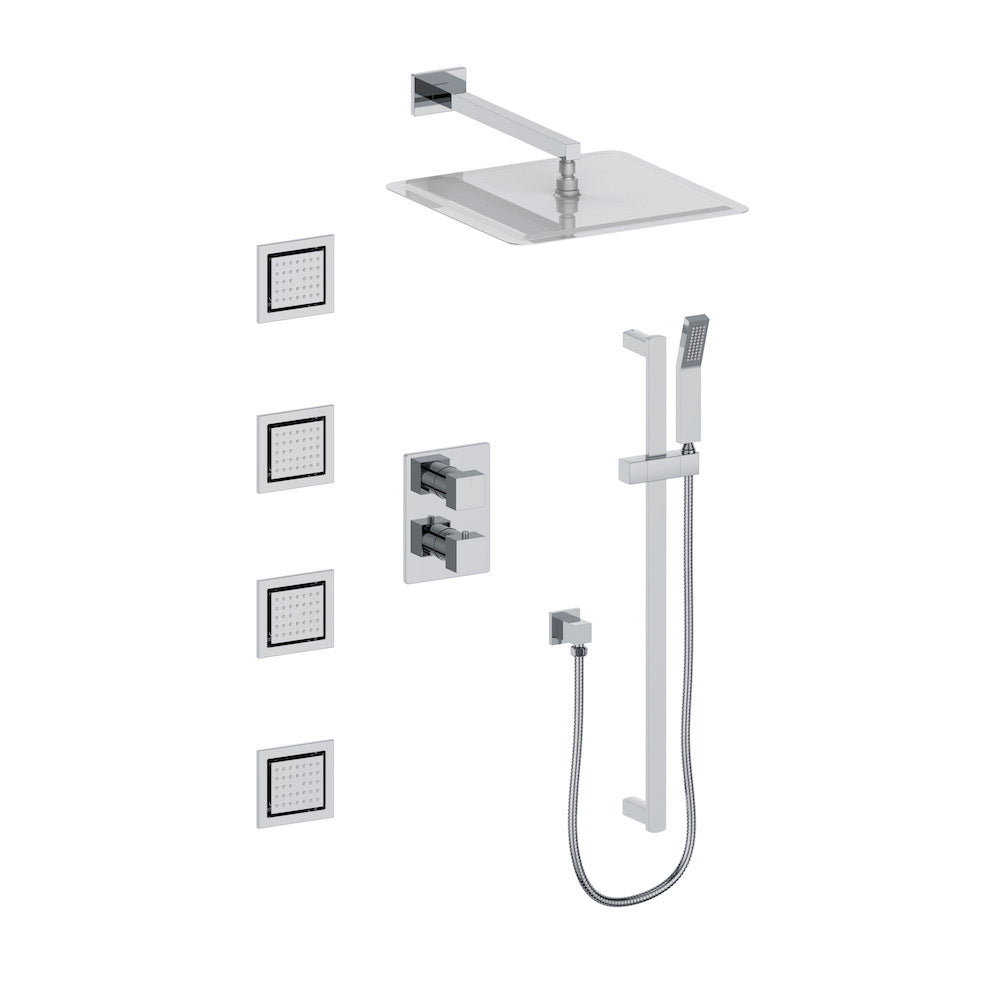 ZLINE CBY SHS T3 CH Thermostatic Shower System with 6 Body Jets - Chrome Finish for Luxurious Spa Experience at Home | Perfect for Master Bathroom Renovation