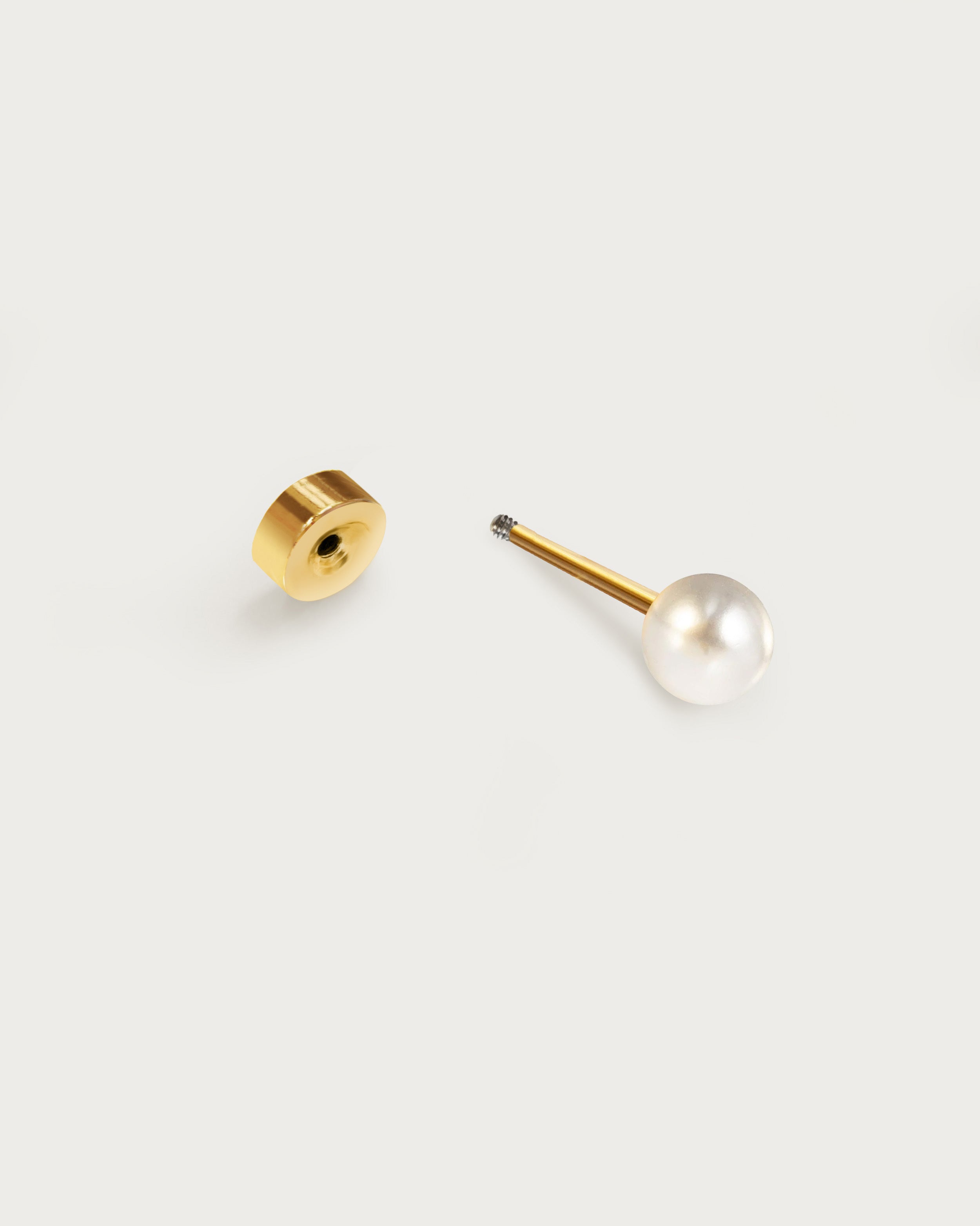 Single Pearl Flat Back Helix Earring - Minimalist Stud Earrings for Cartilage Piercing | Perfect for Everyday Wear, Date Night & Special Occasions