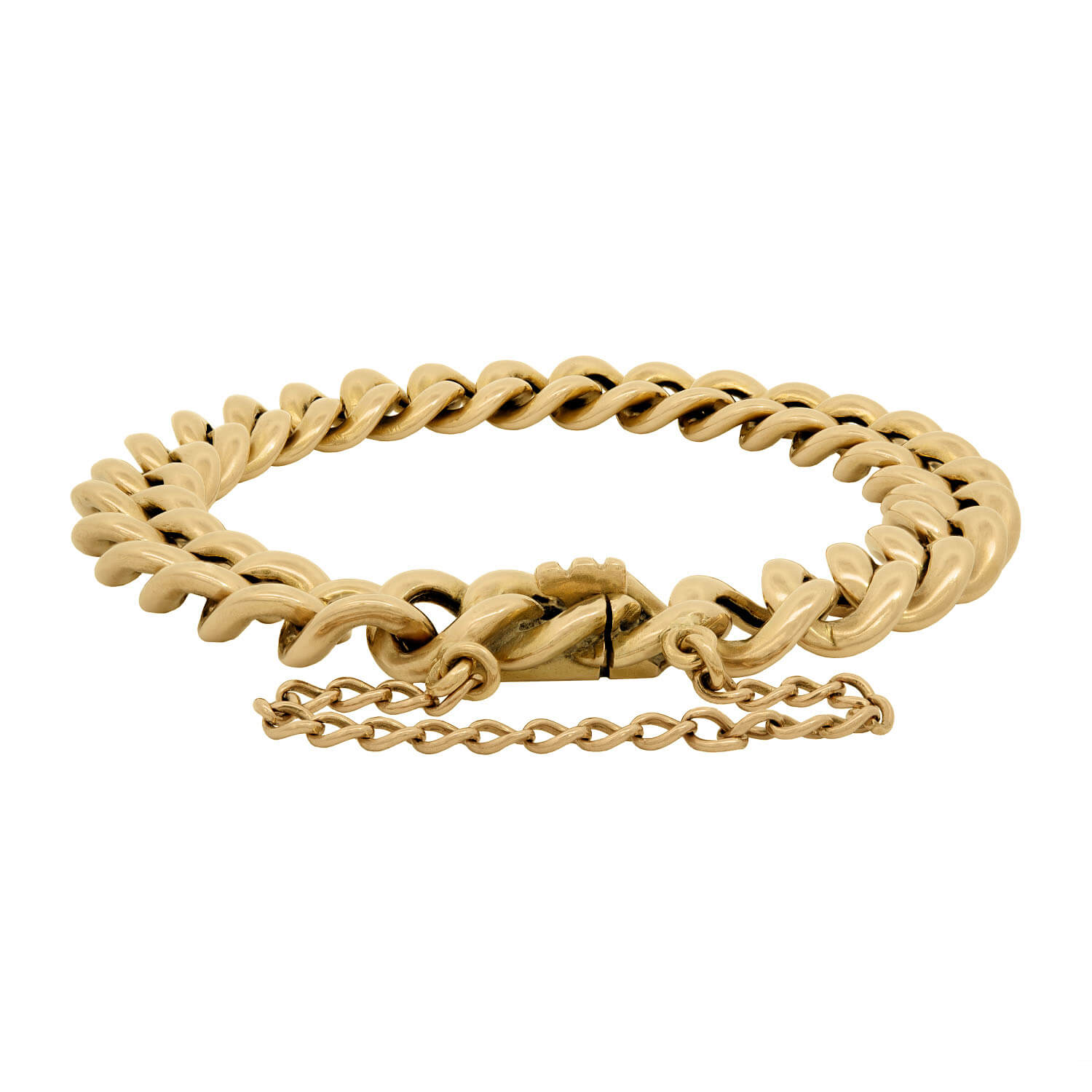 15K Gold English Curb Link Bracelet for Women - Elegant Estate Jewelry for Everyday Wear, Gifts & Special Occasions