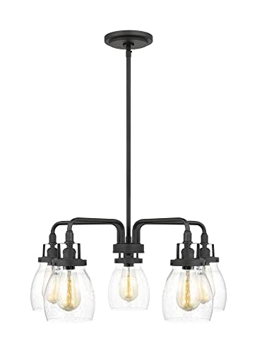 Generation Lighting 9-Light Oslo Chandelier in Midnight Black (Model 31162-112) - Modern Ceiling Light Fixture for Dining Room, Living Room & Bedroom Decor | Compatible with A19 Standard & LED Bulbs | Perfect for Home, Office & Restaurant Lighting