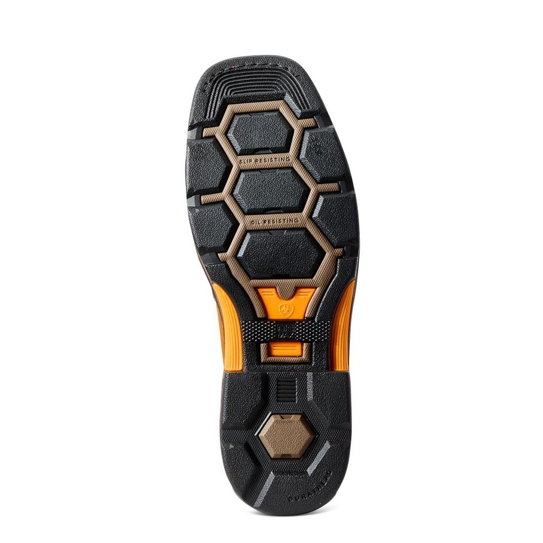 OverDrive Composite Toe Wide Square Toe Work Boots for Men - Alamo Brown - Safety Shoes for Construction, Warehouse & Outdoor Work