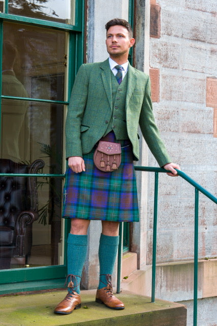 Premium Lovat Green Tweed Kilt Outfit - Traditional Scottish Highland Dress for Men - Perfect for Weddings, Ceilidhs & Formal Events