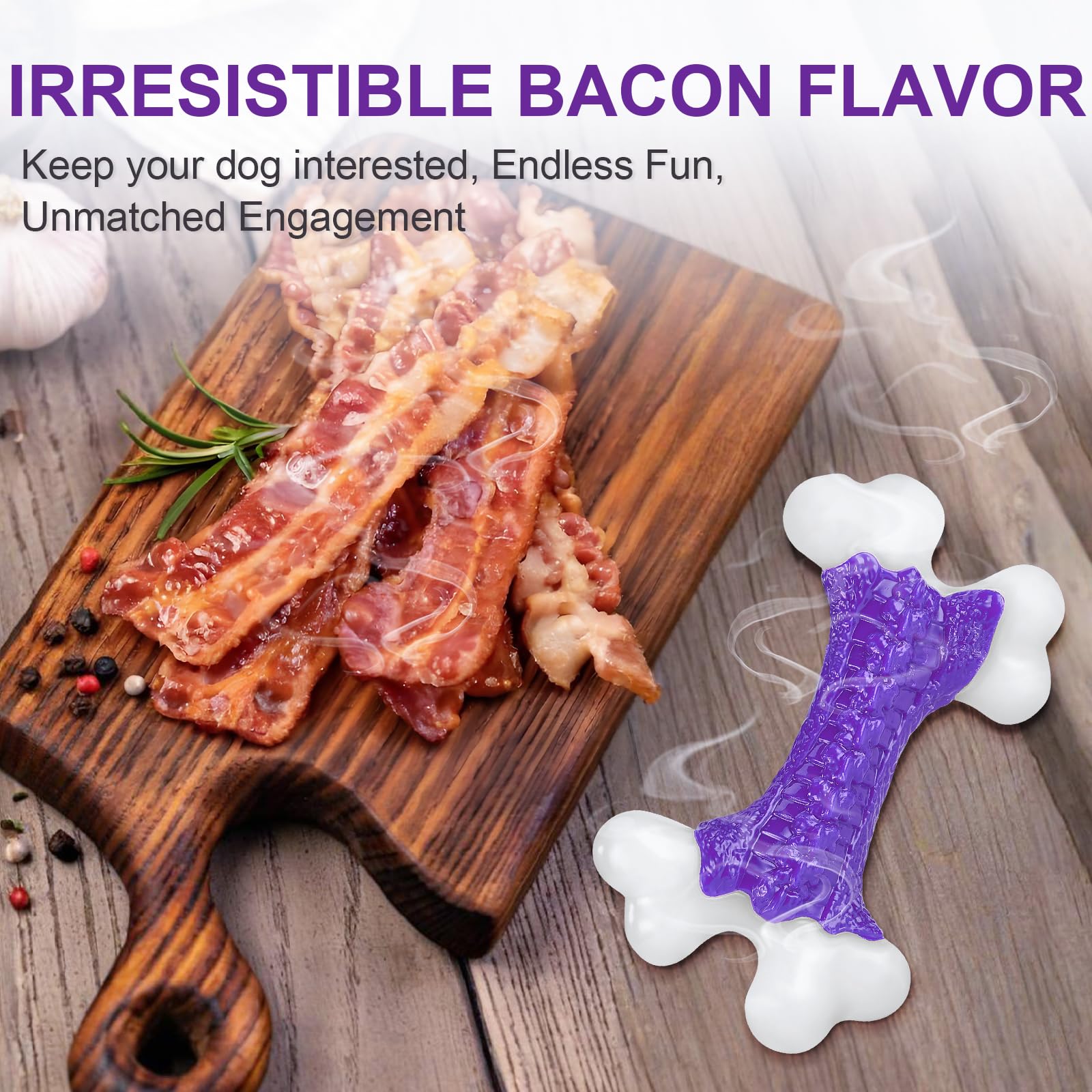 Indestructible Dog Chew Toys (2 Pack) - Heavy Duty Chew Bones for Aggressive Chewers, Large Breed Dogs - Durable Pet Toys for Extreme Chewing - Perfect for Playtime, Training & Anxiety Relief