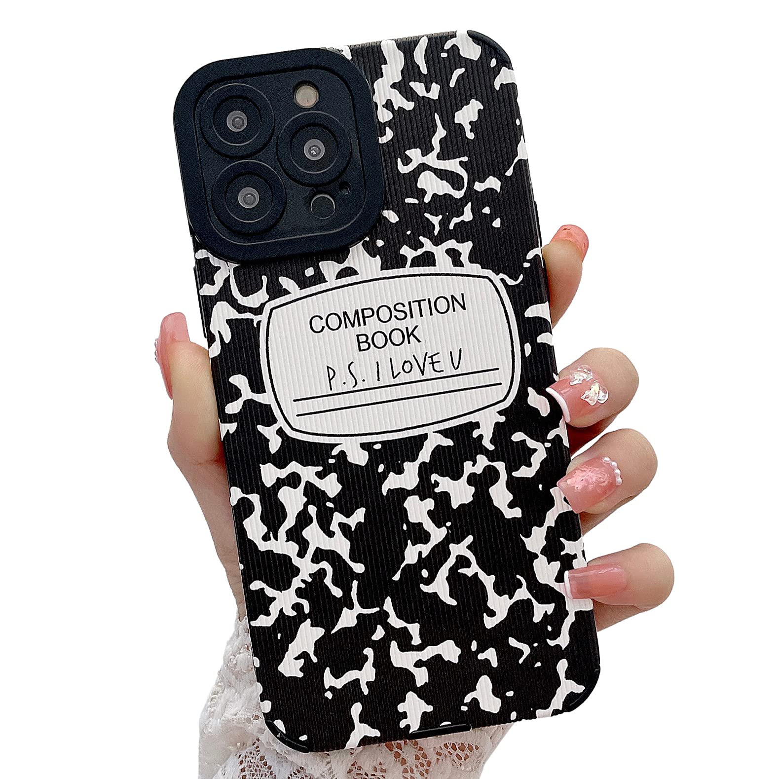 MGQILING Cute Fashion Black Letter Graphic iPhone 13 Pro Max Case - Soft TPU Protective Cover for Women & Girls (6.7 Inch) | Perfect for Everyday Use, Work & School