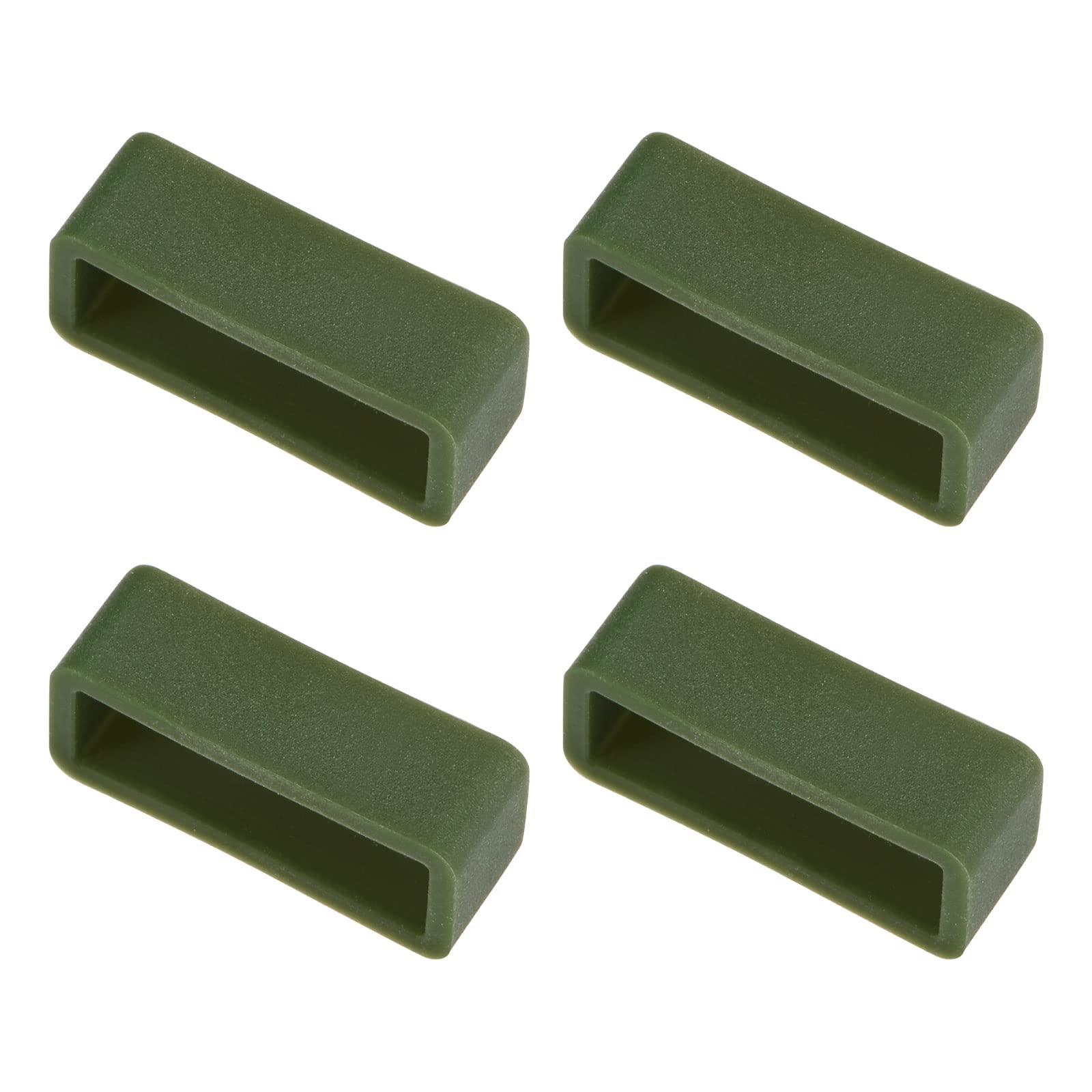 uxcell 20mm Silicone Watch Band Holder - Dark Green (4 Pcs) for Secure Watch Strap Fastening