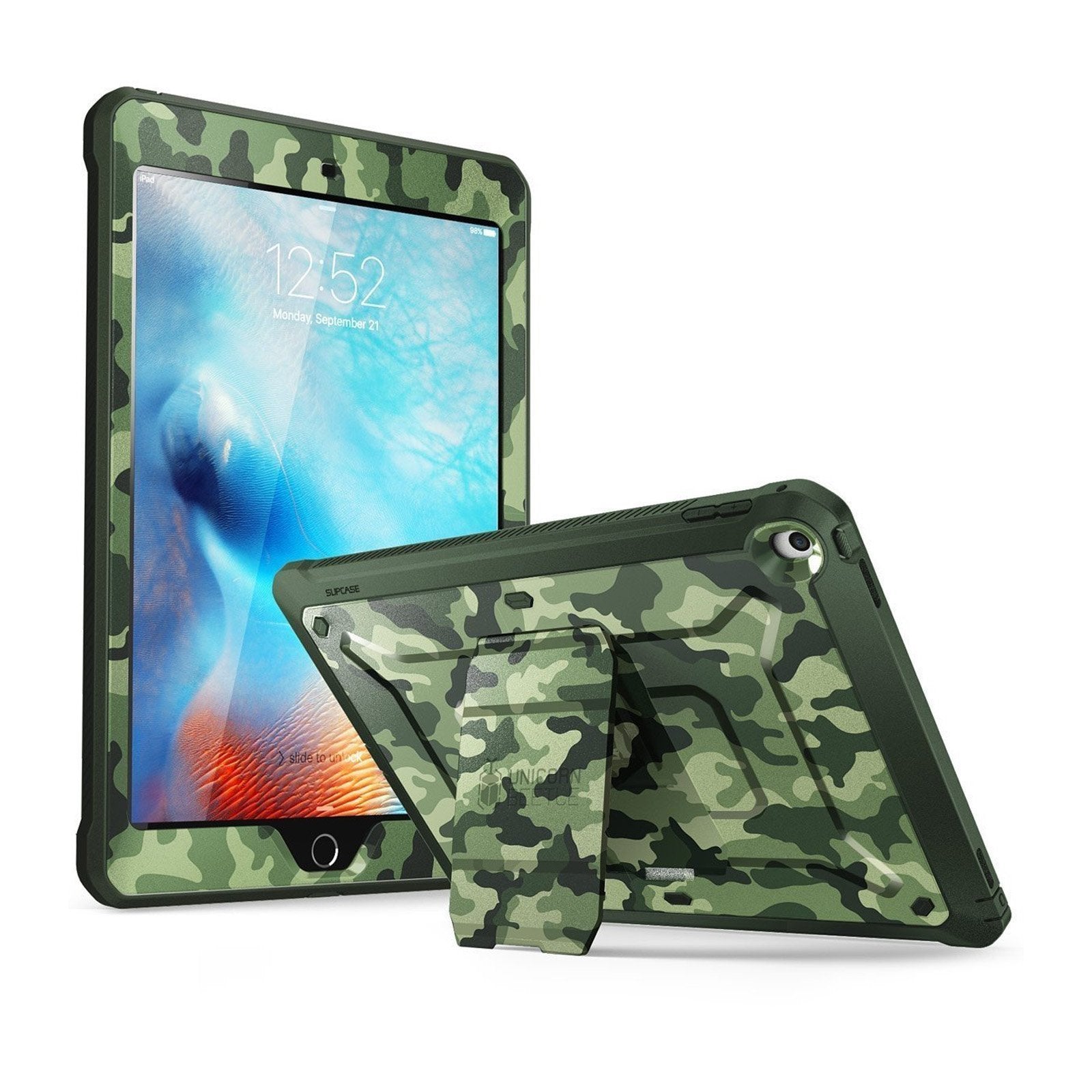 iPad 9.7 Inch Unicorn Beetle Pro Full Body Protective Case - Shockproof & Drop Proof Cover for iPad 6th/5th Generation - Perfect for School, Work & Outdoor Use (Green)