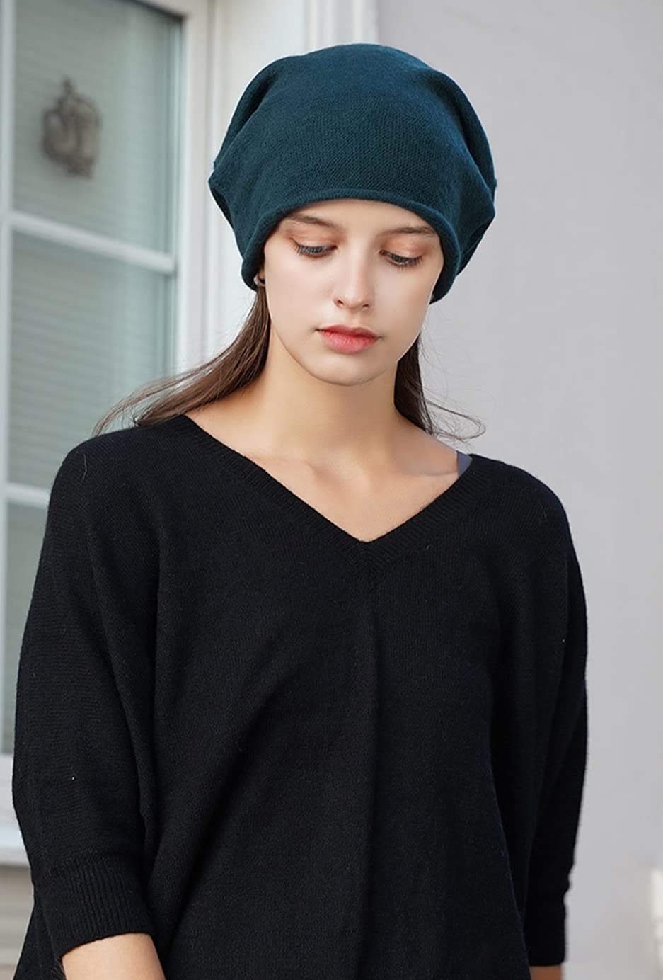 Women's Soft Cashmere Slouchy Knit Beanie Hat - Winter Warm Wool Skull Cap for Ladies - Perfect for Christmas Gifts, Hip-Hop Fashion & Cold Weather Outfits