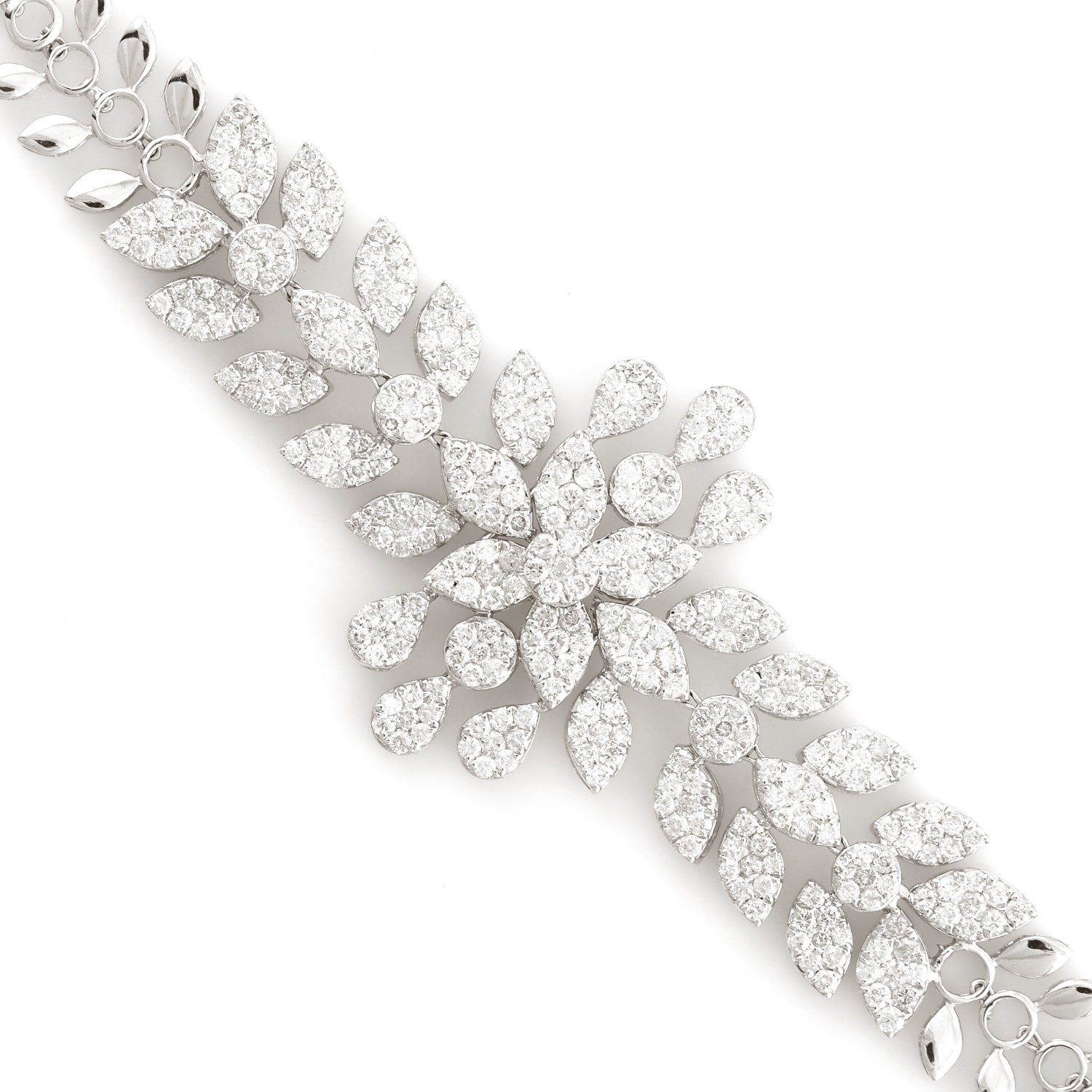 18K White Gold Natural Diamond Designer Bracelet for Women - Elegant Jewelry Gift for Anniversary, Wedding & Special Occasions