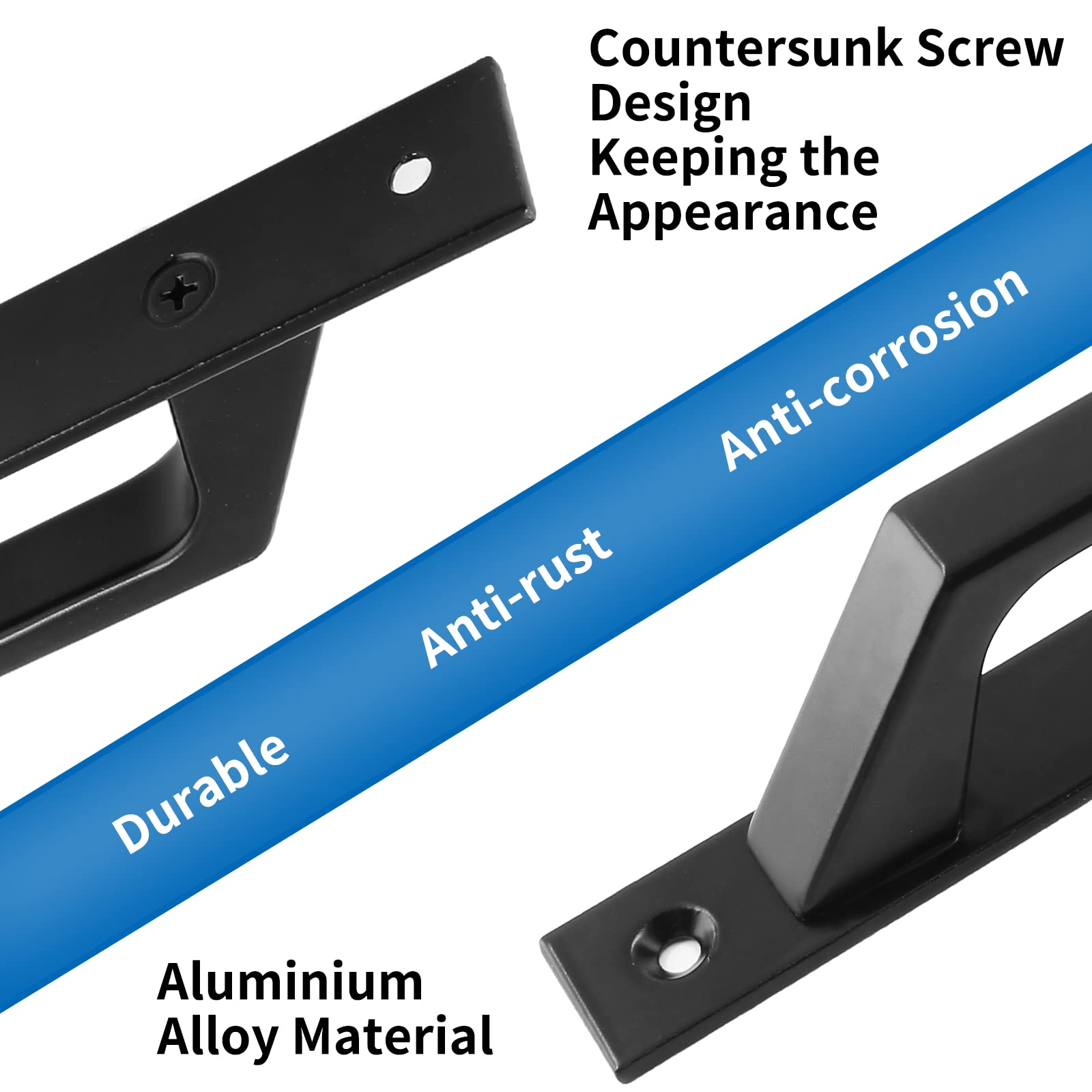 2 Pack Black 7.9 Inch Sliding Barn Door Handles - Heavy Duty Aluminum Alloy Door Pull Handles for Barn Doors, Gates, Cabinets, Closets, Drawers, Garage & Shed - Perfect for Rustic Home Decor & DIY Projects