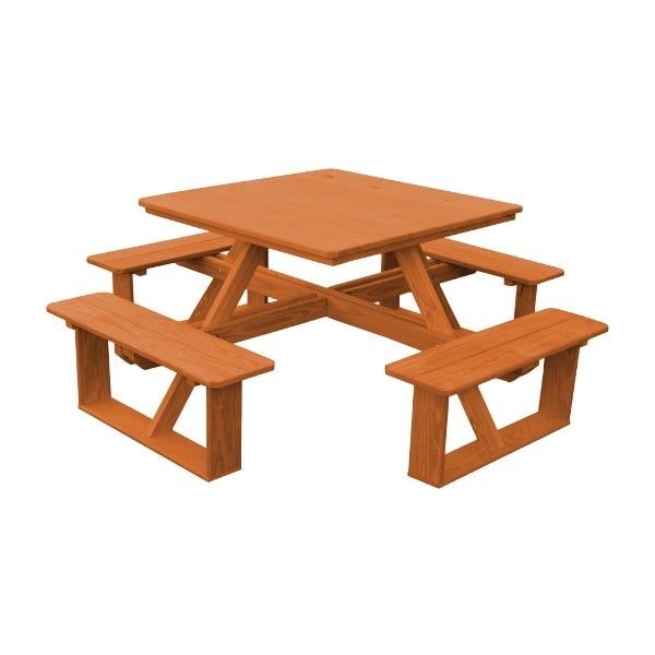 Pressure Treated Pine Square Walk-In Table - Durable Outdoor Dining & Patio Furniture for Backyard, Garden & Deck Use