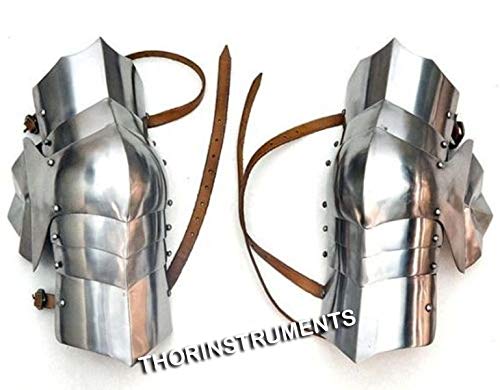THOR INSTRUMENTS Medieval Armor Set - Metal Arm Bracers with Greaves Leg Guards for Men | Viking Cosplay, LARP, Renaissance Faire, Halloween Costume & Rustic Home Decor | Perfect Gift for History Enthusiasts