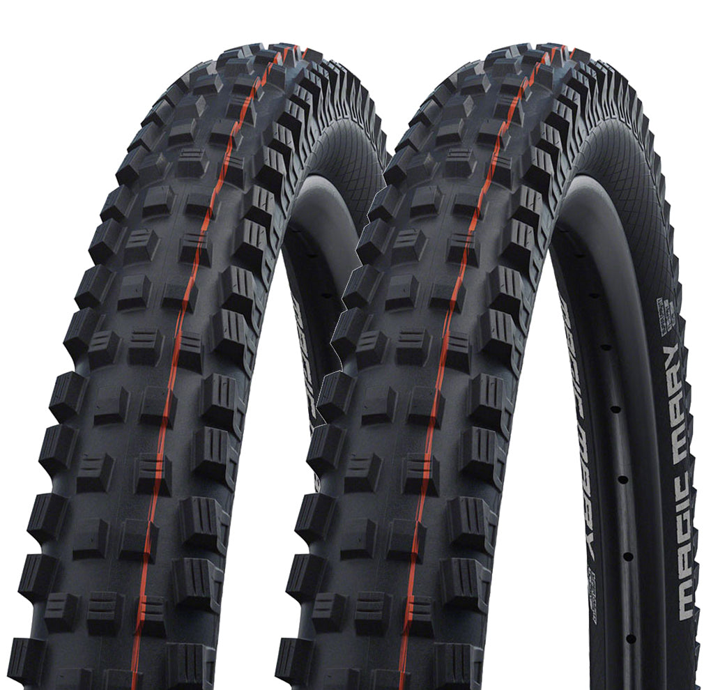 Schwalbe Magic Mary 27.5 x 2.6 Tubeless Folding MTB Tires - 2 Pack, Evolution Line (11601010.01) - Premium Mountain Bike Tires for Trail, Enduro & Downhill Riding