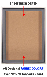 18x24 Inch SwingFrame Designer Metal Shadow Box Display Case with Cork Board - 3 Inch Deep for Wall Art, Memorabilia, and Photo Display in Home or Office Decor