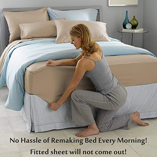 Luxury 100% Egyptian Cotton Sheet Set - 4 Piece 1000 Thread Count (1 Flat Sheet, 1 Fitted Sheet with 18