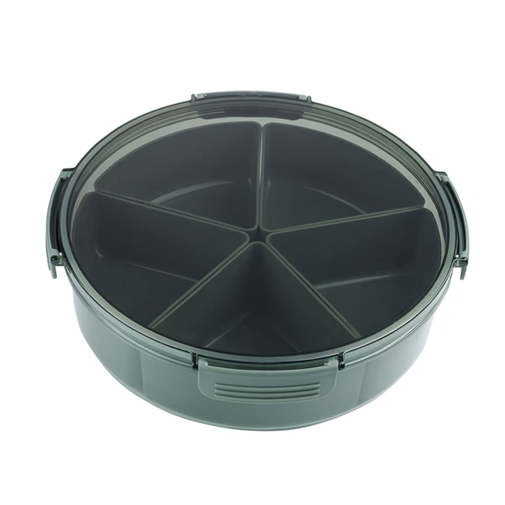 Leak-Proof Detachable Refrigerator Food Storage Container - Round Dark Green Snack Tray for Fruits, Vegetables, Candy & Party Appetizers | Reusable & Durable for Home, Picnics & Entertaining