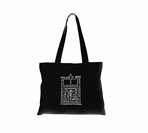 Tardis Tote Bag Black - Doctor Who Inspired Handbag for Women, Large Capacity Shopping Bag - Perfect for Cosplay, Conventions & Everyday Use