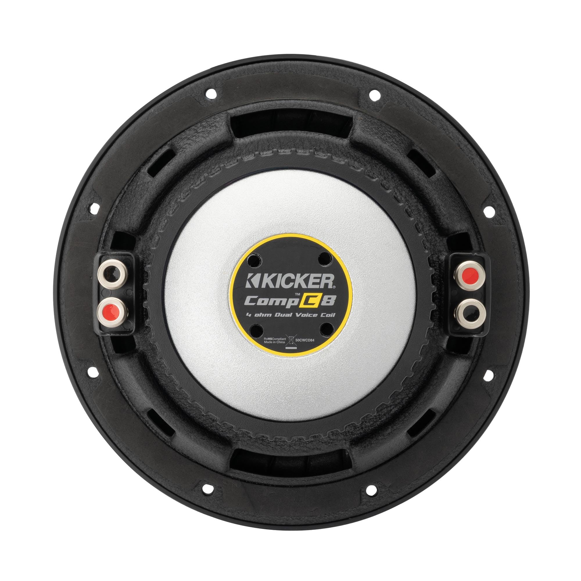 Kicker CWCD84 CompC 8-Inch Car Subwoofer - Dual Voice Coil, 4 Ohm Impedance - Perfect for Car Audio Systems & Bass Enhancement