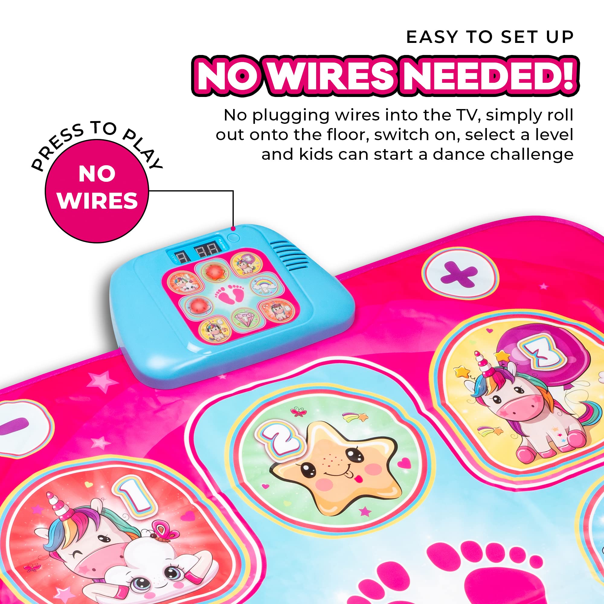 Dance Mat for Girls & Boys - Interactive Dance Pad with 6 Game Modes & US Music - Electronic Musical Dance Mat for Kids Ages 3+ - Perfect for Indoor Play, Birthday Gifts & Family Fun