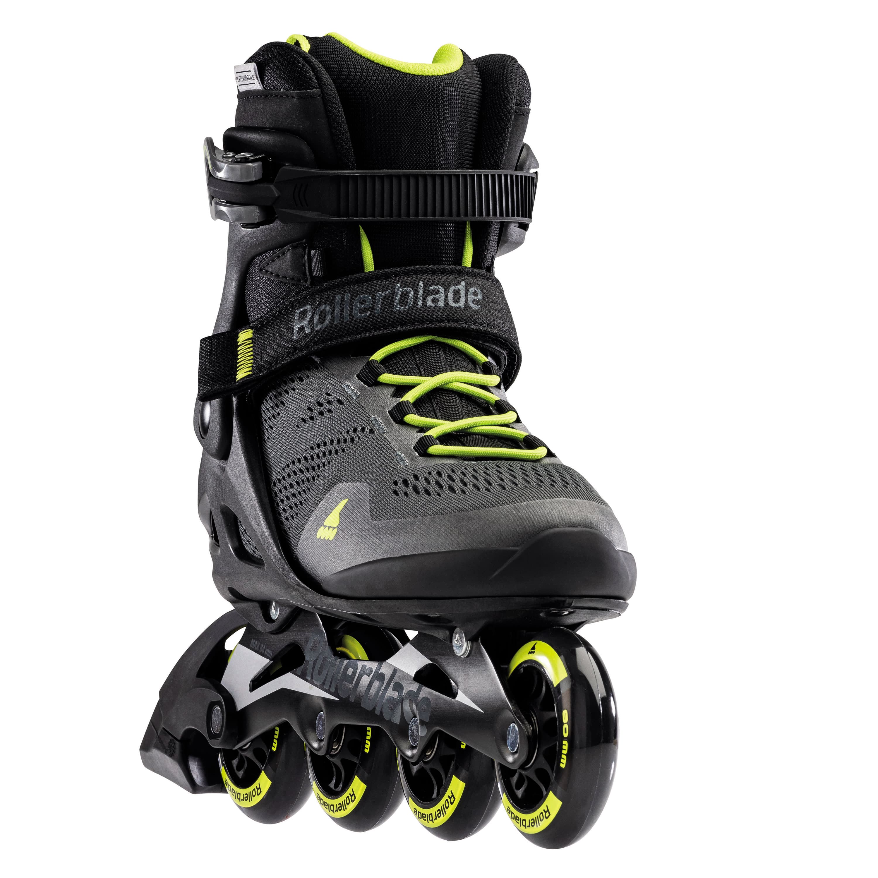 Rollerblade Macroblade 80 ABT Inline Skates for Adults - Black/Lime - High-Performance Fitness & Recreational Skating - Perfect for Outdoor Trails, Parks & Urban Commuting