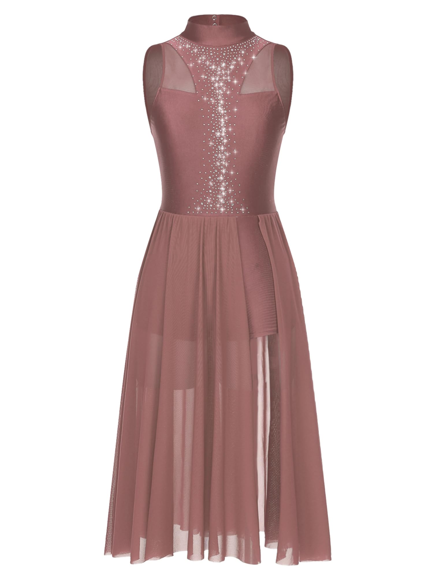 Women's Shiny Sequin Lyrical Dance Dress - Contemporary Modern Ballet Leotard with Flowy Design for Performances, Recitals, and Competitions