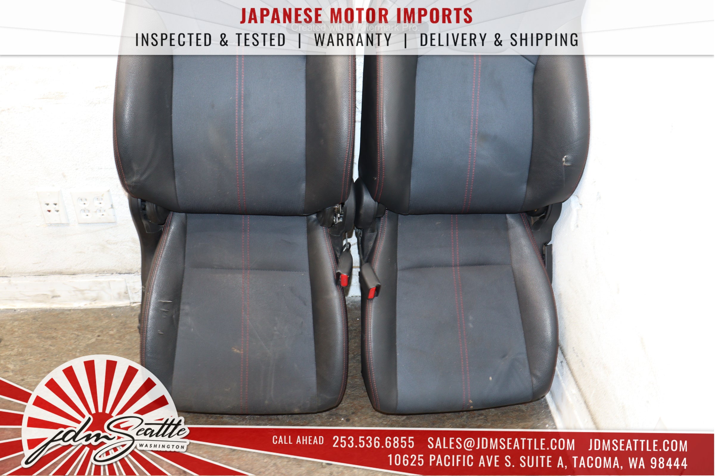 JDM 08-14 Subaru WRX STI OEM Version 10 Seats - Genuine STI Sedan Replacement - Perfect for Racing & Car Enthusiasts
